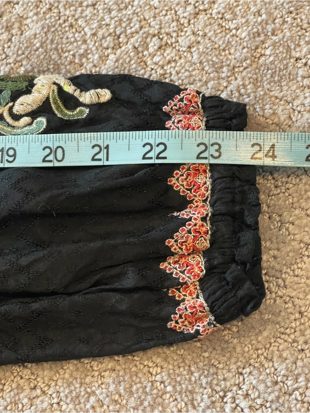 Sundance Artists Vision Black, Floral Embroidered Tunic Blouse, Long Sleeve, S - Picture 11 of 15